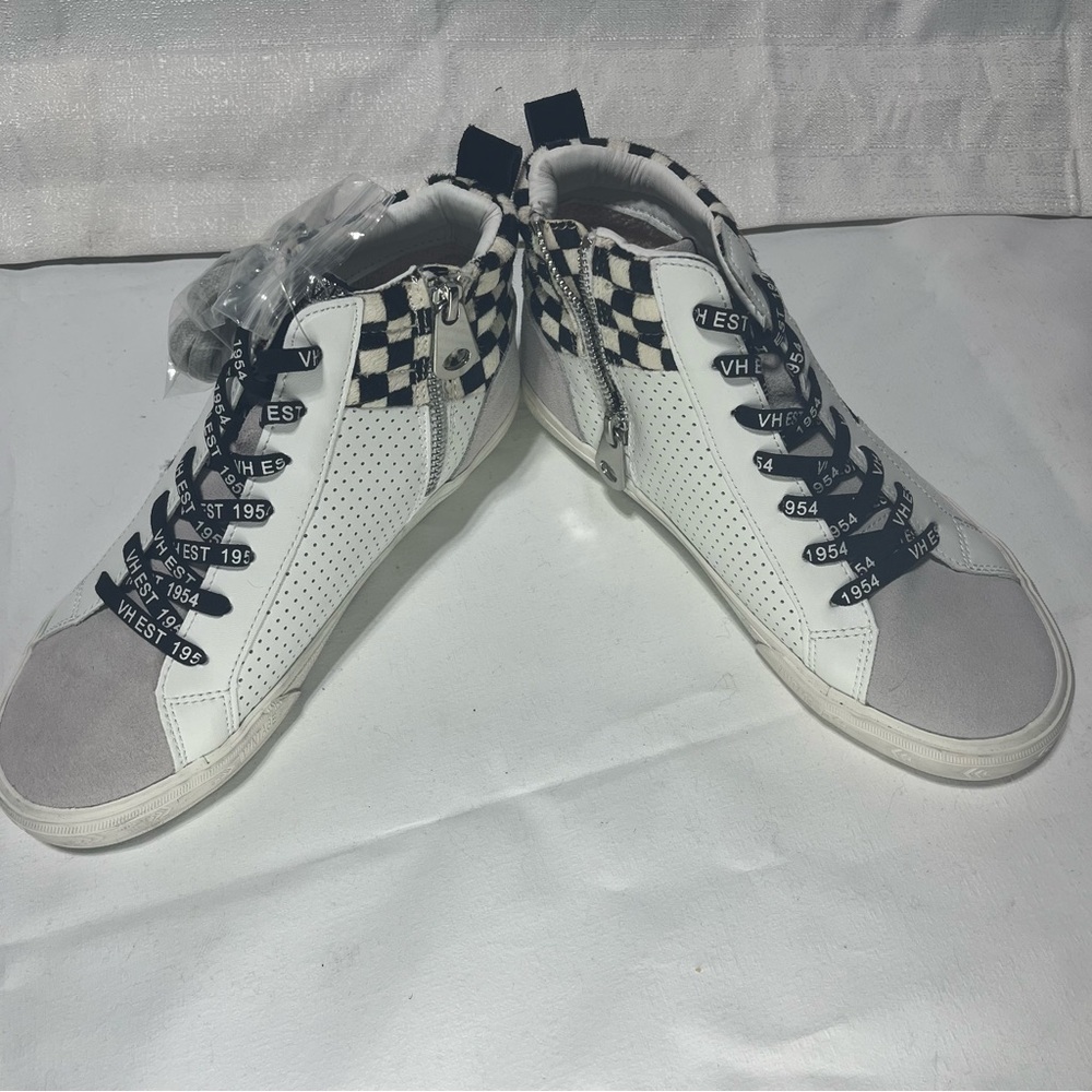 Vintage Black and White Checkered Sneakers